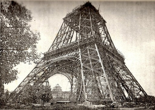 Eiffel Tower construction in 1888