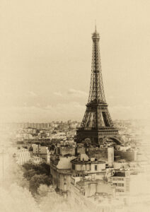 Antica foto della Torre Eiffel