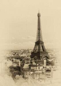 Eyfel Kulesi'nin eski kartpostalı